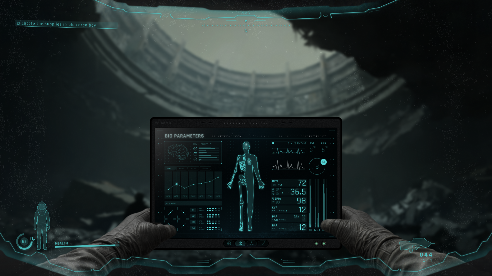 BIO PARAMETERS AND VITALS ON A HANDHELD TABLET