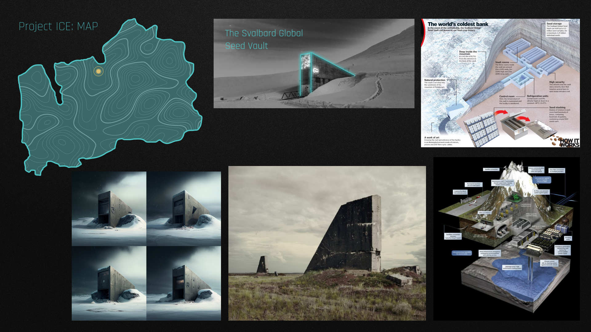 REFERENCE BOARD - TOPOGRAPHY, ARCHITECTURE AND THE FACILITY