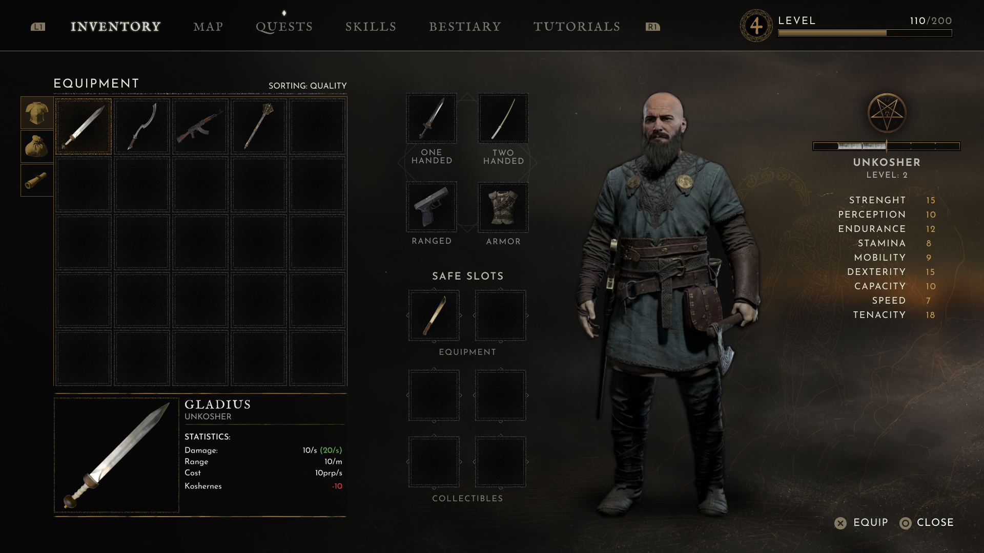 INVENTORY SCREEN